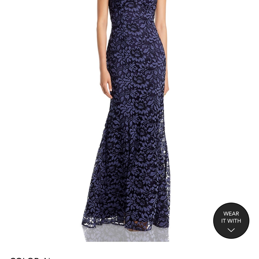 Eliza Navy Floral Lace Maxi Dress